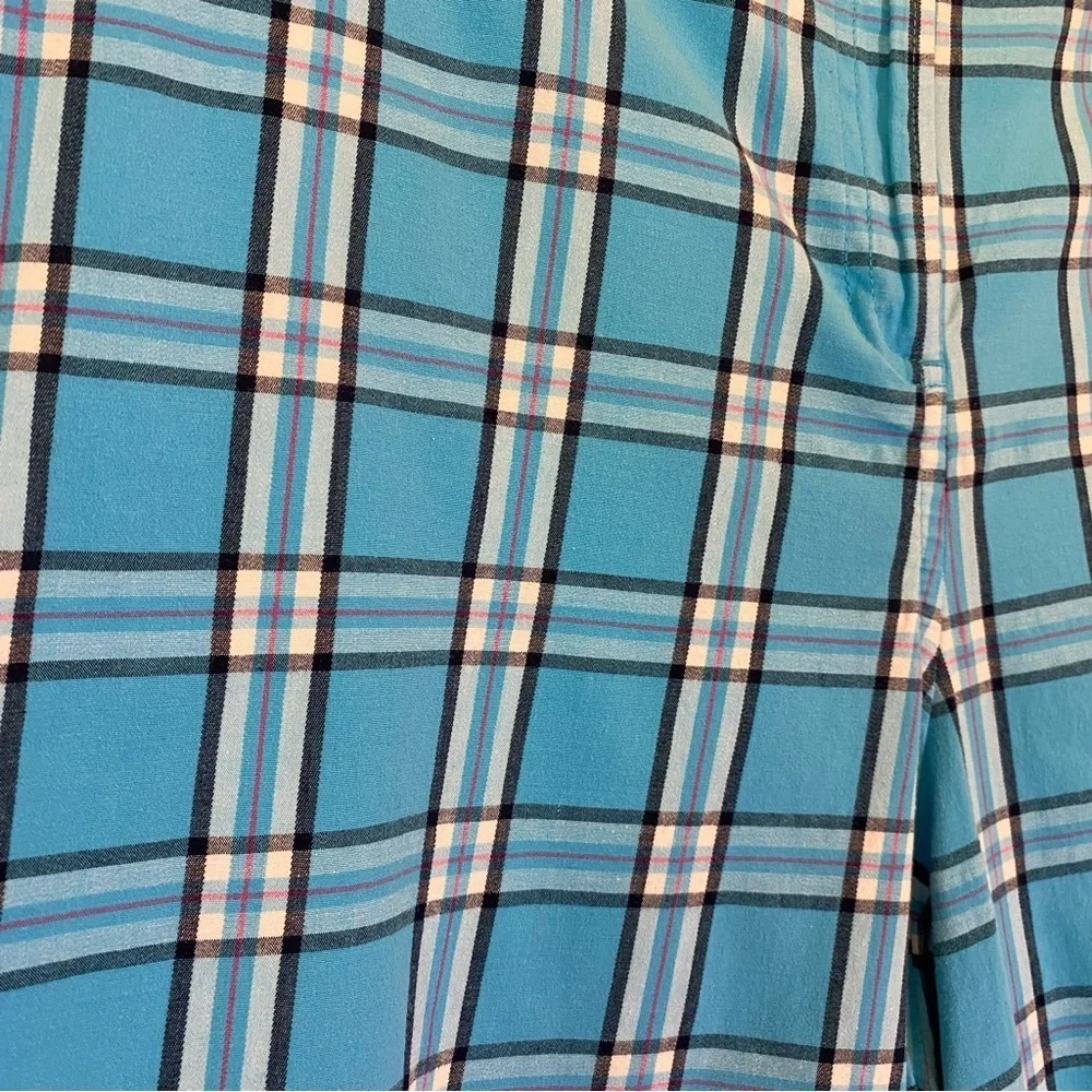KIM ROGERS Women's plus size 18w Blue Plaid Women’s Bermuda style Shorts